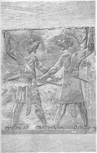 54.—DEMONS FIGHTING. (From the British Museum.)