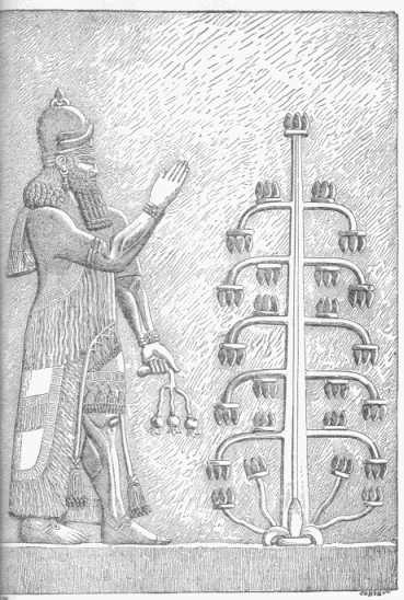 65.—SARGON OF ASSYRIA BEFORE THE SACRED TREE. (Perrot
and Chipiez.)