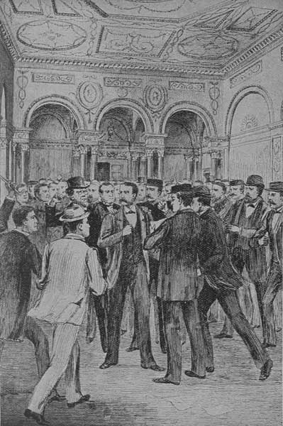 "NOYES WAS SURROUNDED BY AN ANGRY CROWD OF
OFFICIALS."—Page 236.