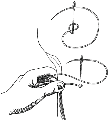 Method of working knotted stitch