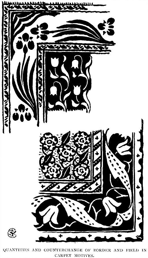 Quantities and Counterchange of
Border and Field in Carpet Motives.