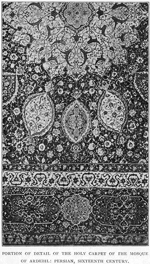 Portion of Detail of the Holy Carpet
of the Mosque of Ardebil: Persian, Sixteenth Century.