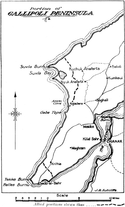 Showing Allied Lines at the time of the Evacuation
