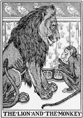 THE LION AND THE MONKEY