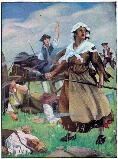 THE CANNON BALLS FIRED BY MOLLY PITCHER FELL SQUARELY IN
THE BRITISH LINES