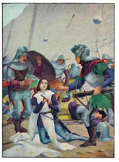 JEANNE D'ARC DREW THE ARROW FROM HER BREAST WITH THE
COURAGE OF A VETERAN