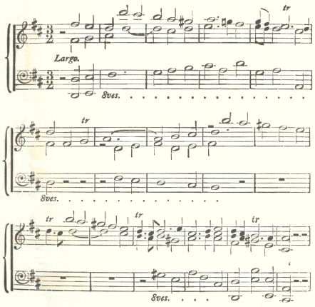 Score form Handel; slow movement in the fifth grand concerto