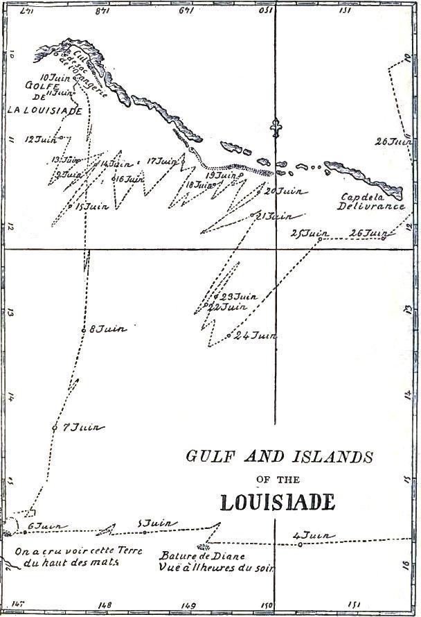 Map of Louisiade Archipelago