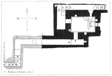 Drawing of the plan of the crypt