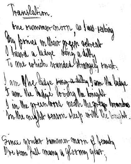 Manuscript &lsquo;One summer morn&rsquo;