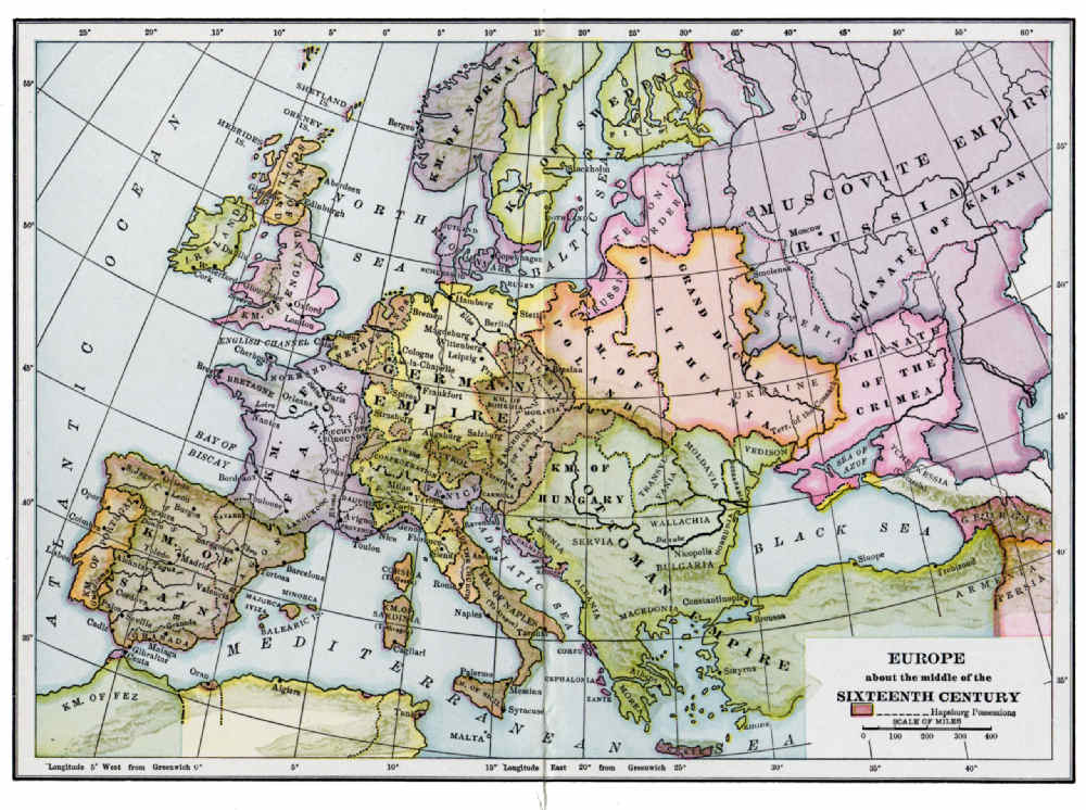 Политическая карта европы в 16 в