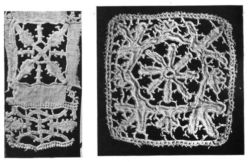 OLD ITALIAN AND FRENCH CUT AND DRAWN WORK AND "LACIS."

(Author's Collection.)