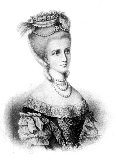 COMTESSE D'ARTOIS, WIFE OF ONE OF
LOUIS XIV.'S GRANDSONS, WEARING
FINE BRUSSELS LACE.