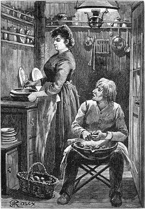 Cornelia en Kruidnagel in de keuken. (Zie bladz. 50).