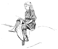 Drawing of a girl mounted in a side-saddle.