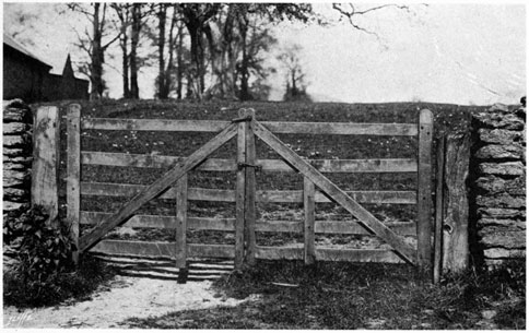 Double wooden gate.