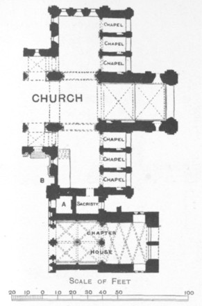 Fig. 22. Groundplan of part of Kirkstall Abbey, Yorkshire.