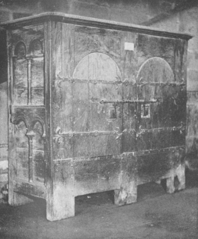 Fig. 27. Press in the church at Obazine, Central France. From a photograph.