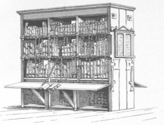 Fig. 72. Bookcase in the Chapter Library, Hereford Cathedral.