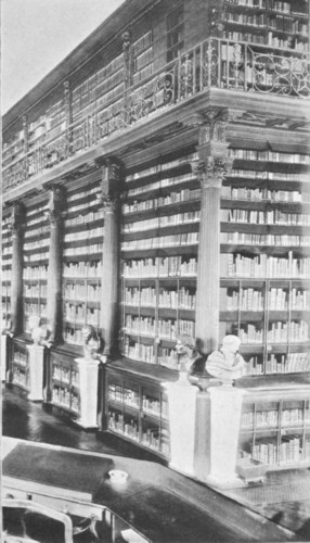 Fig. 122. Bookcases in the Bibliothèque Mazarine, Paris. From a photograph by Dujardin, 1898.