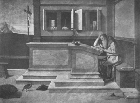 Fig. 153. S. Jerome reading. From an oil painting by Catena, in the National Gallery, London.