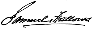 Signature of Samuel Fallows