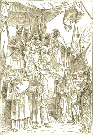 Saladin and Christians.