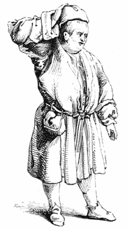 Fig. 243.&mdash;Figure from D&uuml;rer’s Life of the Virgin.