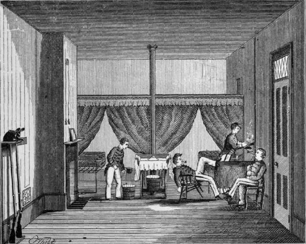 MAKING TAFFY AFTER TAPS.
(Sketched by Cadet Hall, Class of '83.)