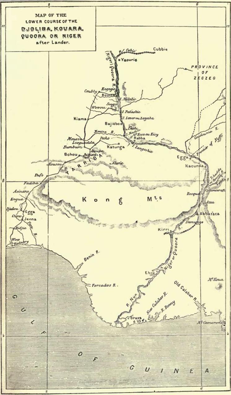 Map of the Lower Course of the Djoliba, Kouara, Quoora, or Niger