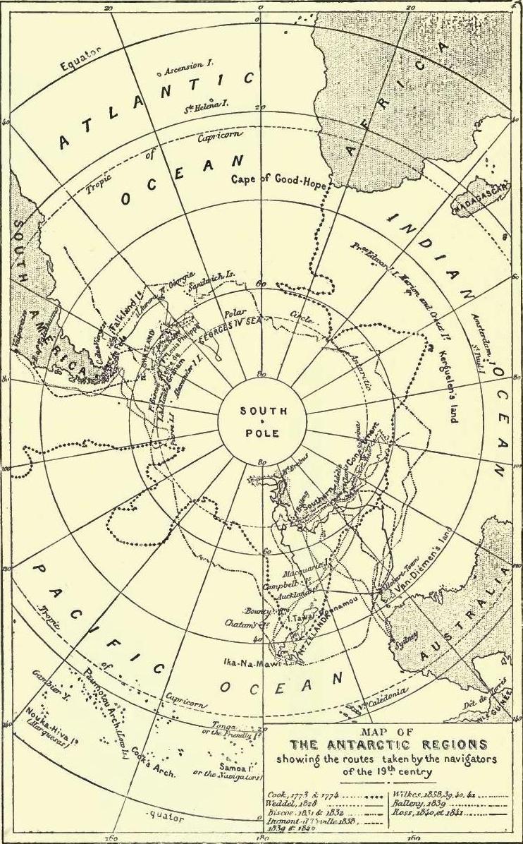 Map of the Antarctic Regions