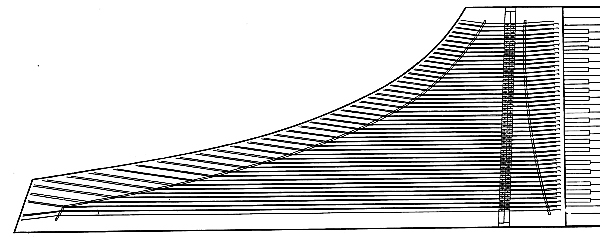 Figure 10.—Layout of harpsichord soundboard. Scale,
1:8.