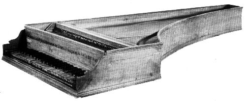 Figure 7.—Ridolfi harpsichord removed from case.