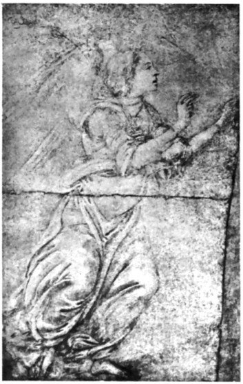 Angel, from a pencil sketch, by Botticelli
