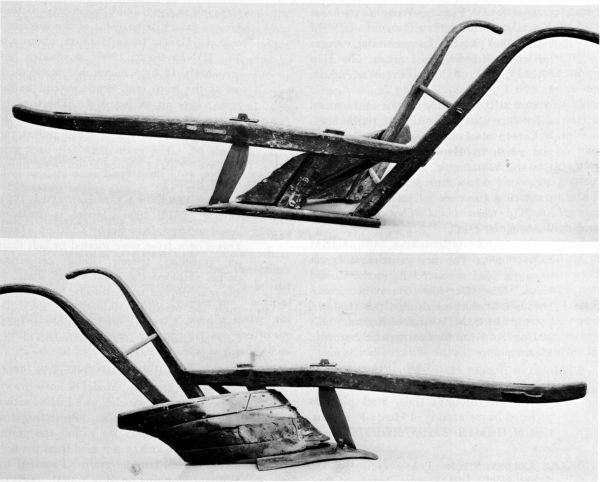 Figure 1.--Views of Old Colony Strong Plow, about 1732.