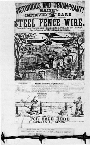 Figure 26.--Haish barbed wire and advertisement.
(Catalog No. 316.)