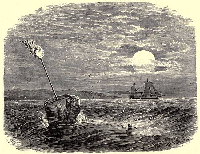 ERNEST SWIMS FOR THE DESPATCH BARREL.—Page 270