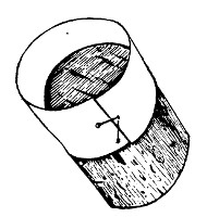 Fig. 112.—Cork and paper mould for plaster-of-Paris
disc.