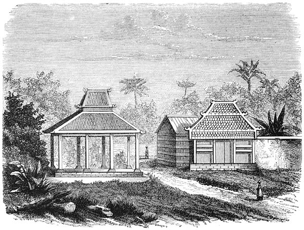 Woning van een Javaansch vorst (met Pend&ograve;po).