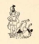 [Illustration: False title, verso, decoration, whowing a child with a cookie that Udo (in animal form) is begging for]