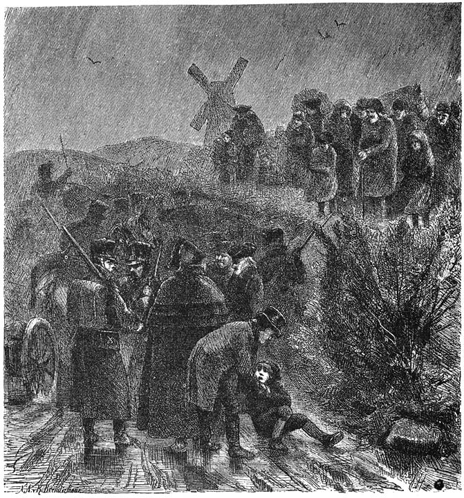 En toen hij dicht bij mijn vader was, viel hij, alsof ’t volstrekt niet anders wezen kon,
in de modder. Mijn vader bukte en hielp hem overeind.