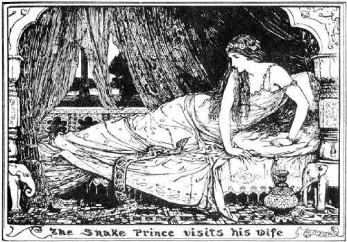 The snake prince visits his wife