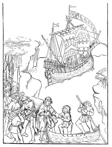 LARGE SHIP AND BOAT OF THE FIFTEENTH CENTURY.
