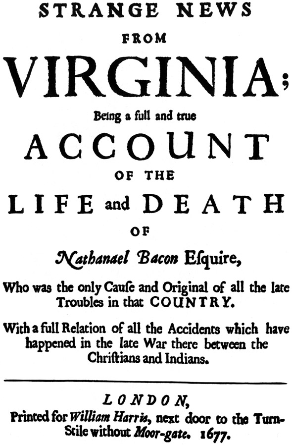 The Project Gutenberg eBook of Bacon's Rebellion, 1676, by Thomas