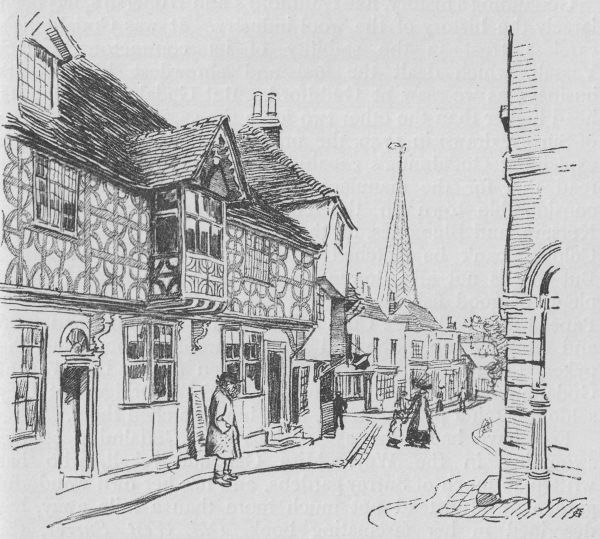 Timbered House in the Market Place, Godalming.