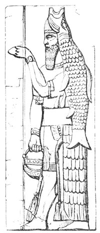 Fig. 9.—Anou or Dagon. Nimroud. Layard, Discoveries, p.
350.