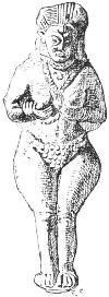 Fig. 16.—Terra-cotta Statuette; from Heuzey's Figurines
antiques du Musée du Louvre.
