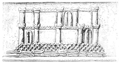 Fig. 51.—Fortress; from the Balawat gates, in the British
Museum.
