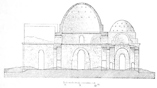 Fig. 54.—Section through the palace at Sarbistan; from
Flandin and Coste.