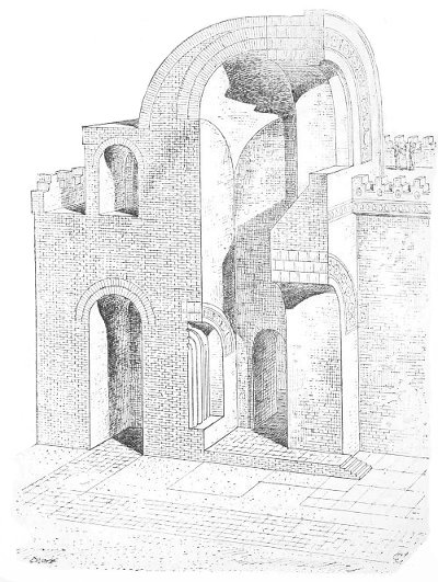 Fig. 55.—Restoration of a hall in the harem at Khorsabad,
compiled from Place.